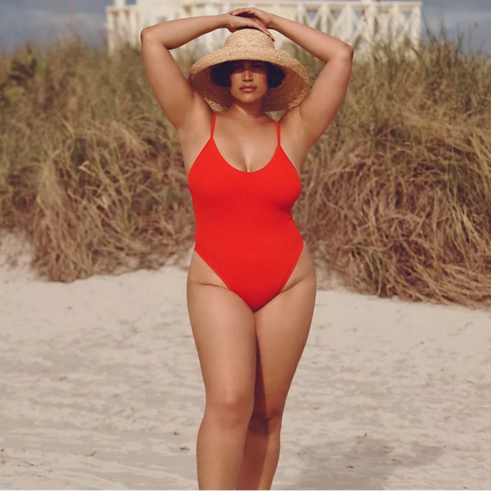 NWT Good American Bright Poppy Always Fits One Piece Swimsuit 2XL/3XL 5/6 zq‎